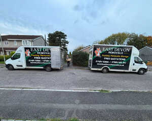 East Devon Removals vehicles parked up outside of a house clearance job