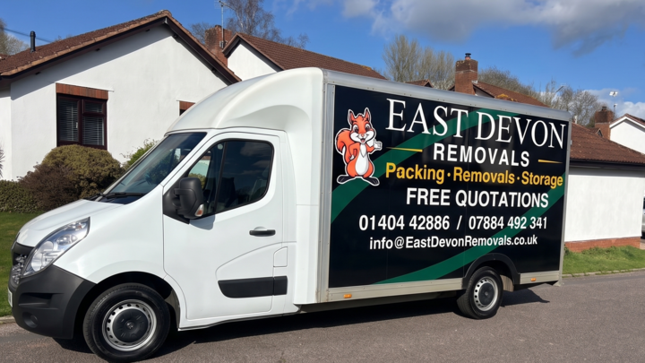 East Devon Removals van parked outside a client's property for a removals job.