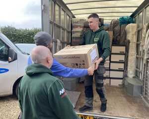 East Devon Removals team on a house clearance job loading house items into the back of a van